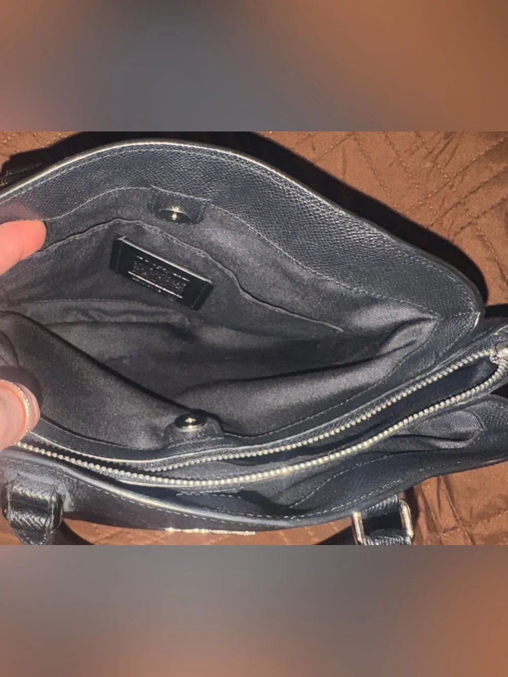 Coach Black Leather Satchel with Gold Hardware